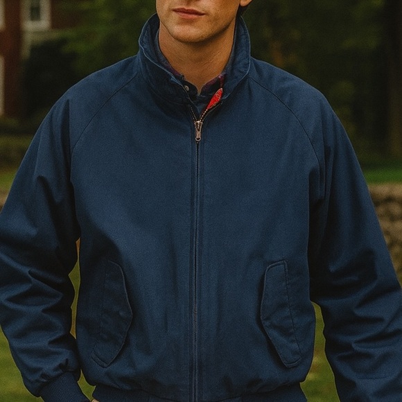 Vintage 80’s Woolrich Navy Harrington Jacket Red Plaid 
 – M – Made Hong Kong - Picture 1 of 10